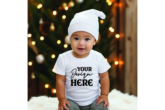 Christmas Baby White Mockups: Premium Graphics for Christmas Amp