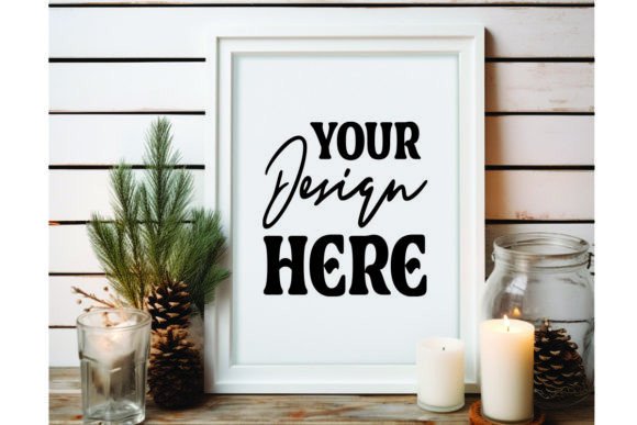 Christmas Farmhouse Free Mockup: Graphics for Frames Amp