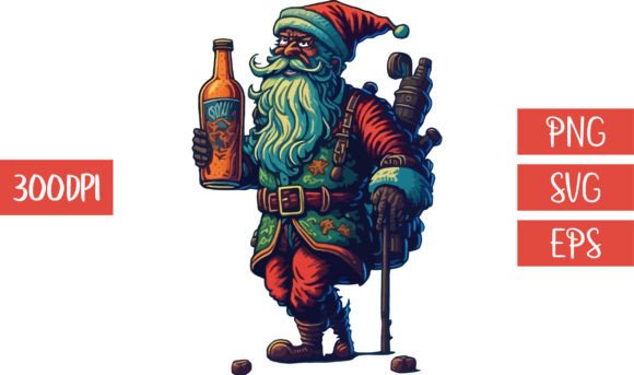 Christmas Funny Santa Claus: Graphics & Print Templates