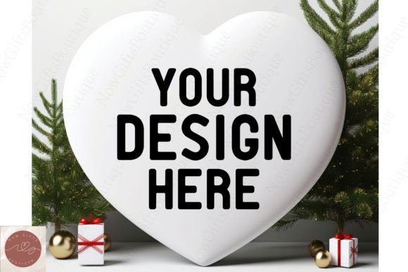 Christmas Ornament Heart Mockup 18: Graphics for Christmas Amp