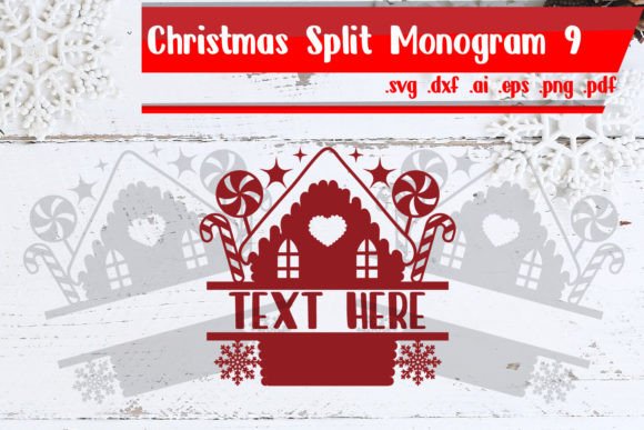 Christmas Split Monogram 9: Premium Graphics for Crafts