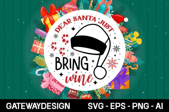 Dear Santa Wine Sign: Festive Graphics for Crafts
