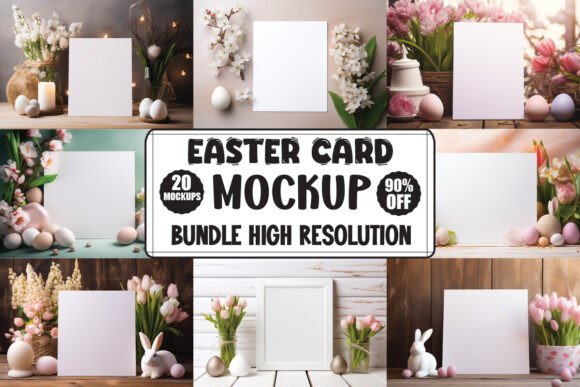 Easter Card Mockup Bundle: Graphics & Product Mockups