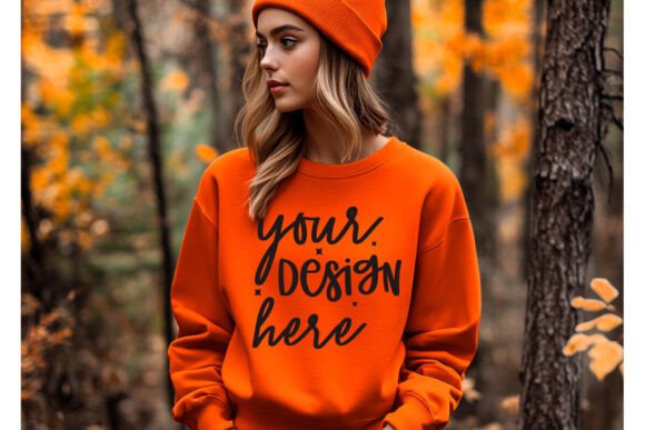 Gildan 64000 Orange Fall Mockup 9: Graphics & Product Mockups