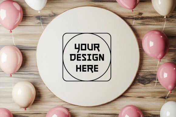 Happy New Year Round Mockup: Graphics & Product Mockups