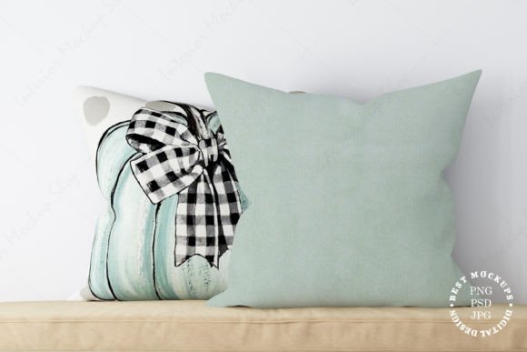 Review: Pillow Mockup Green Autumn PSD PNG JPG for Designers