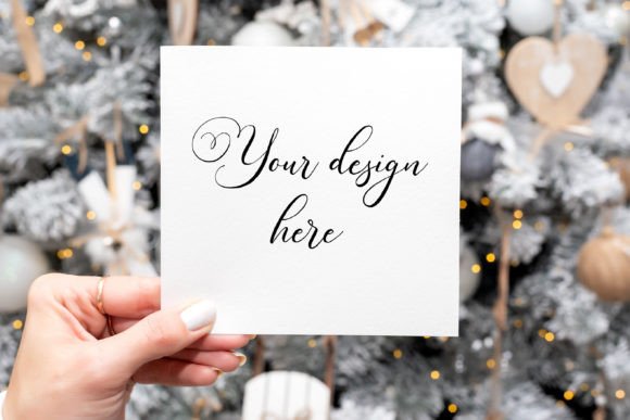 Reviewing Christmas Card Mockup 18 for Holiday Embroidery