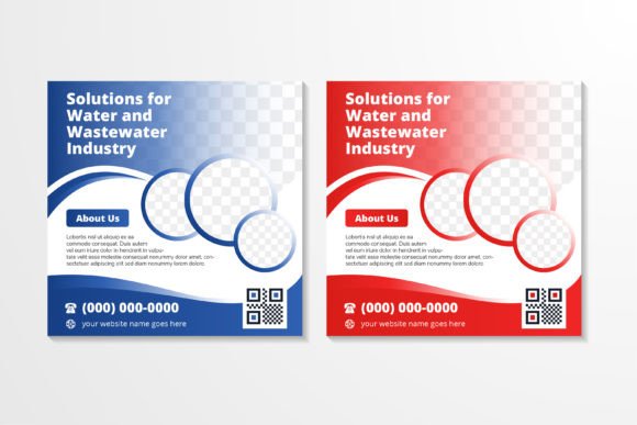 Solution for Water Square Banner: Graphics & Social Media Templates