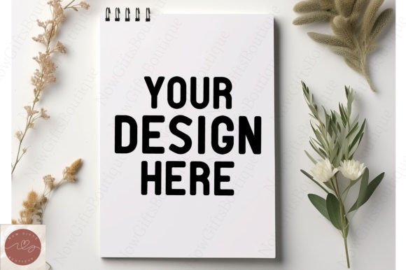 Stationery Flat Lay Notepad Mockup 8: Graphics for Notebooks Amp