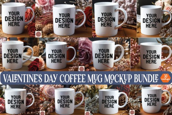 Valentine's Day Mug Mockups for Graphics & Mugs Amp