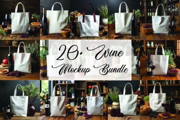 Wine Tote Bag Mockups: Premium Graphics for Bags