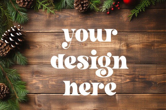 Winter Christmas Table Mockup: Graphics & Backgrounds